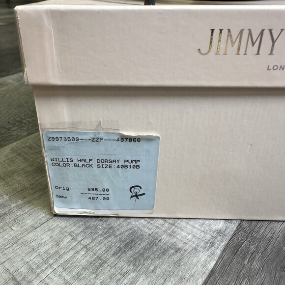 Jimmy Choo Willis Half D’Orsay Pumps Black Beige Patent & Suede - Picture 7 of 7